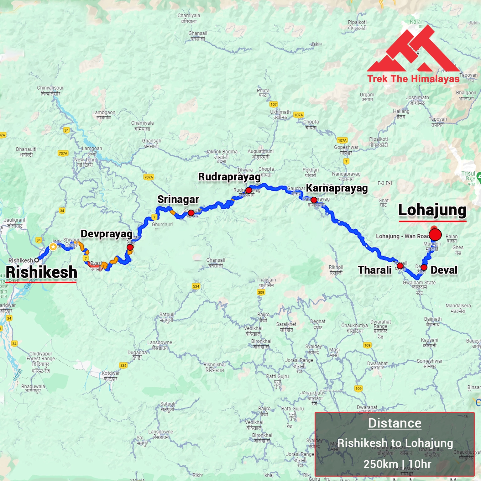 How to Reach Twin Peak - Kang Yatse II, Dzo Jongo, Markha Valley Trek Map