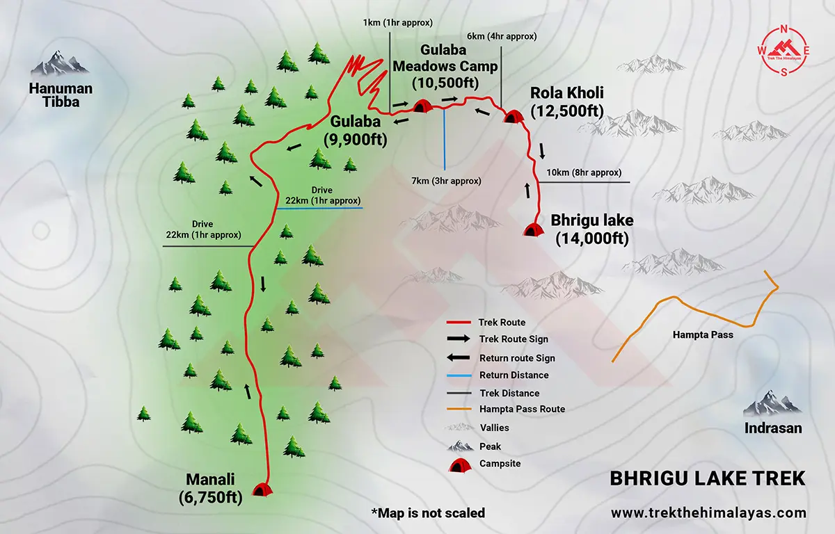 Bhrigu Lake Trek Maps
