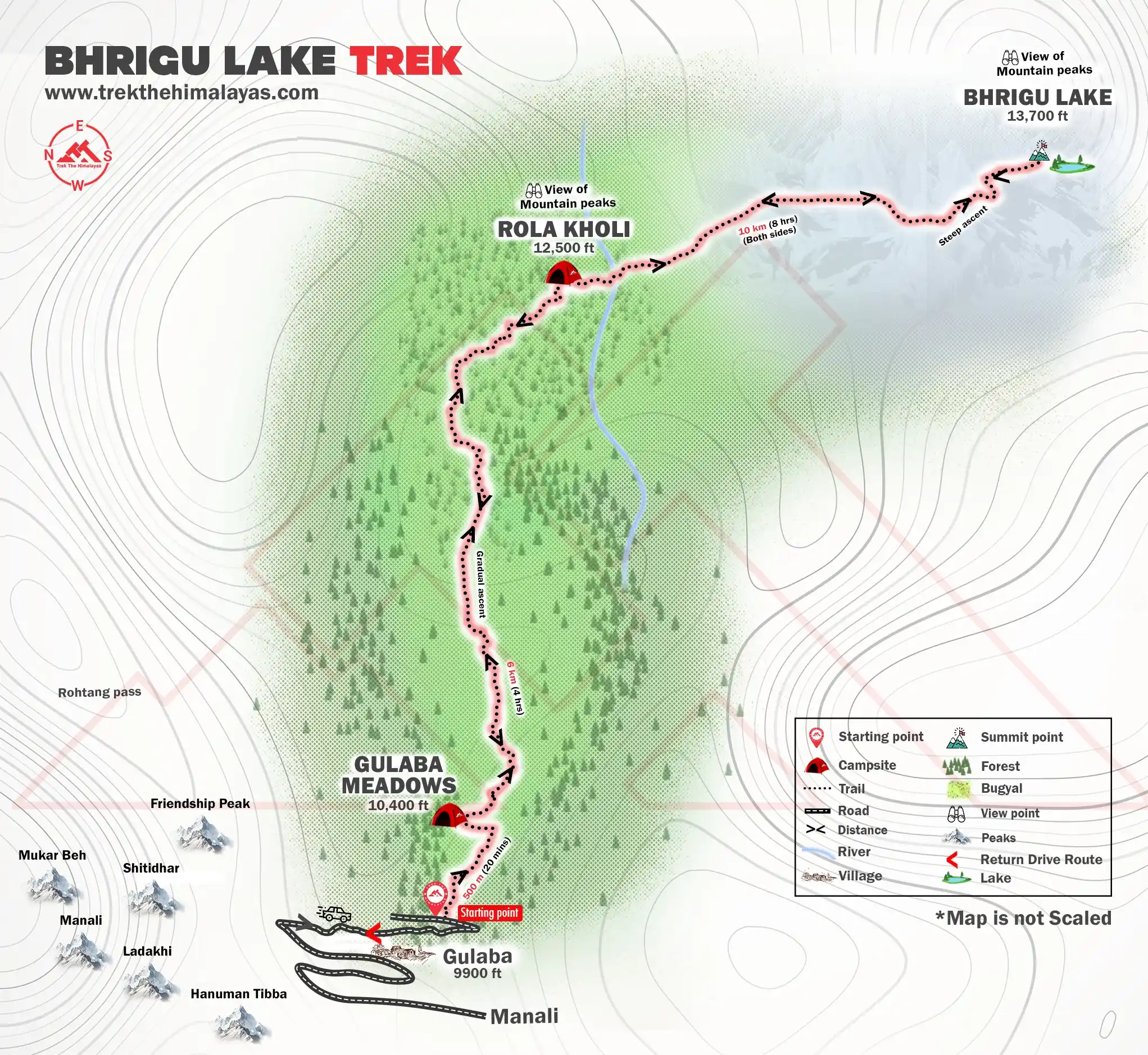 Bhrigu Lake Trek Maps