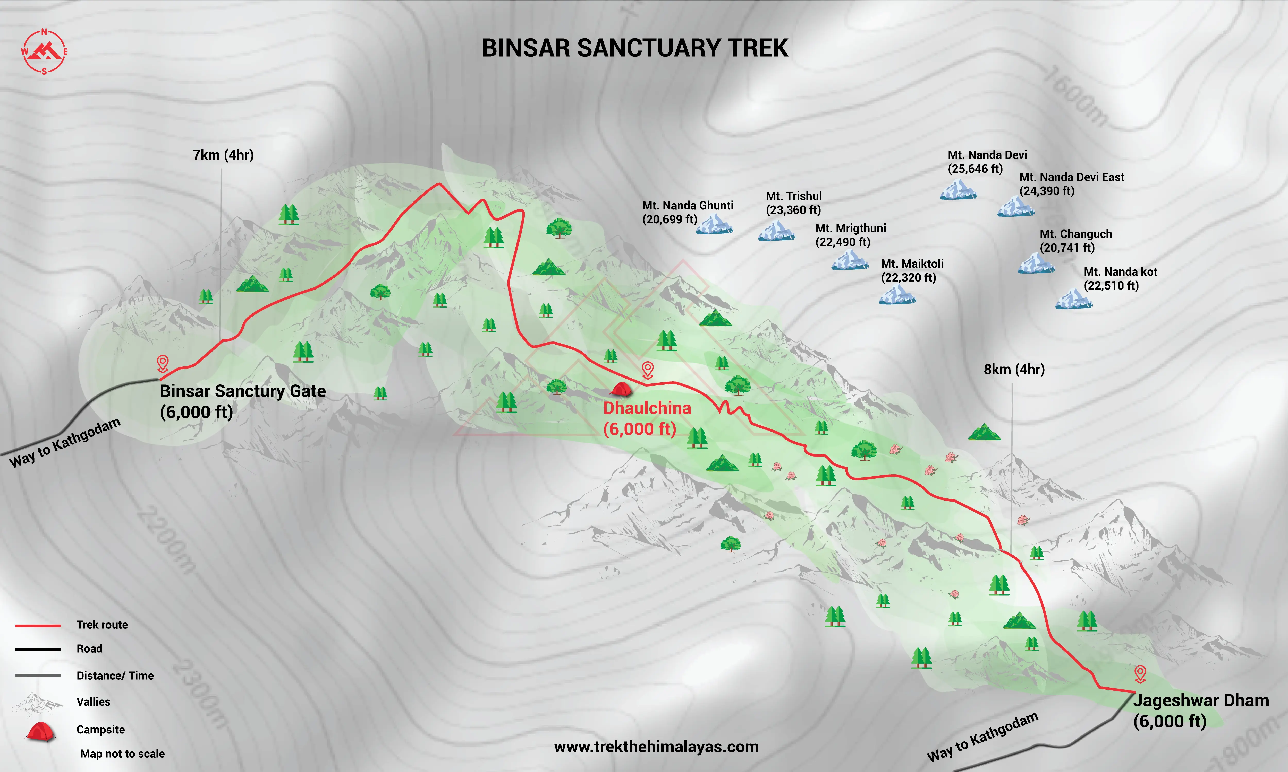 Binsar Weekend Trek Maps
