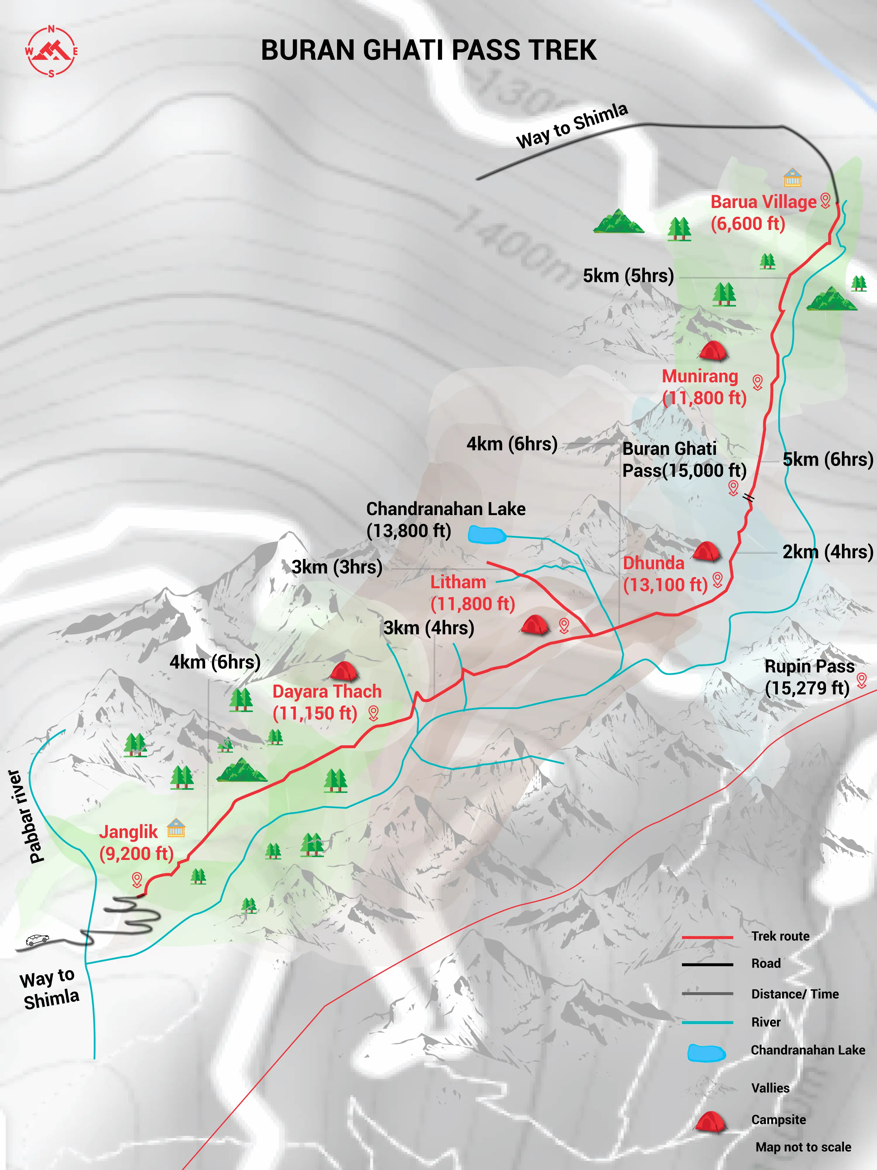 Buran Ghati Trek Maps