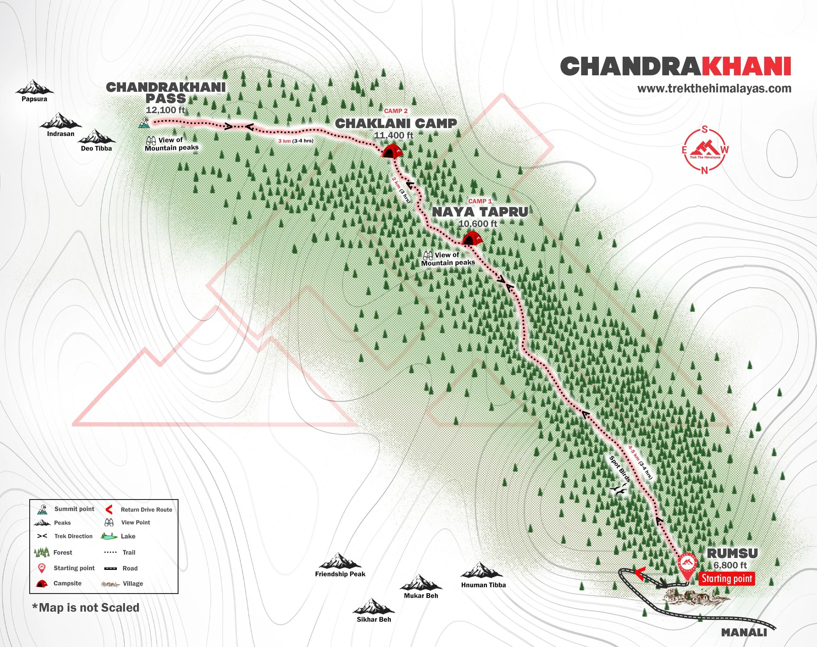 zChandrakhani Pass Trek Maps