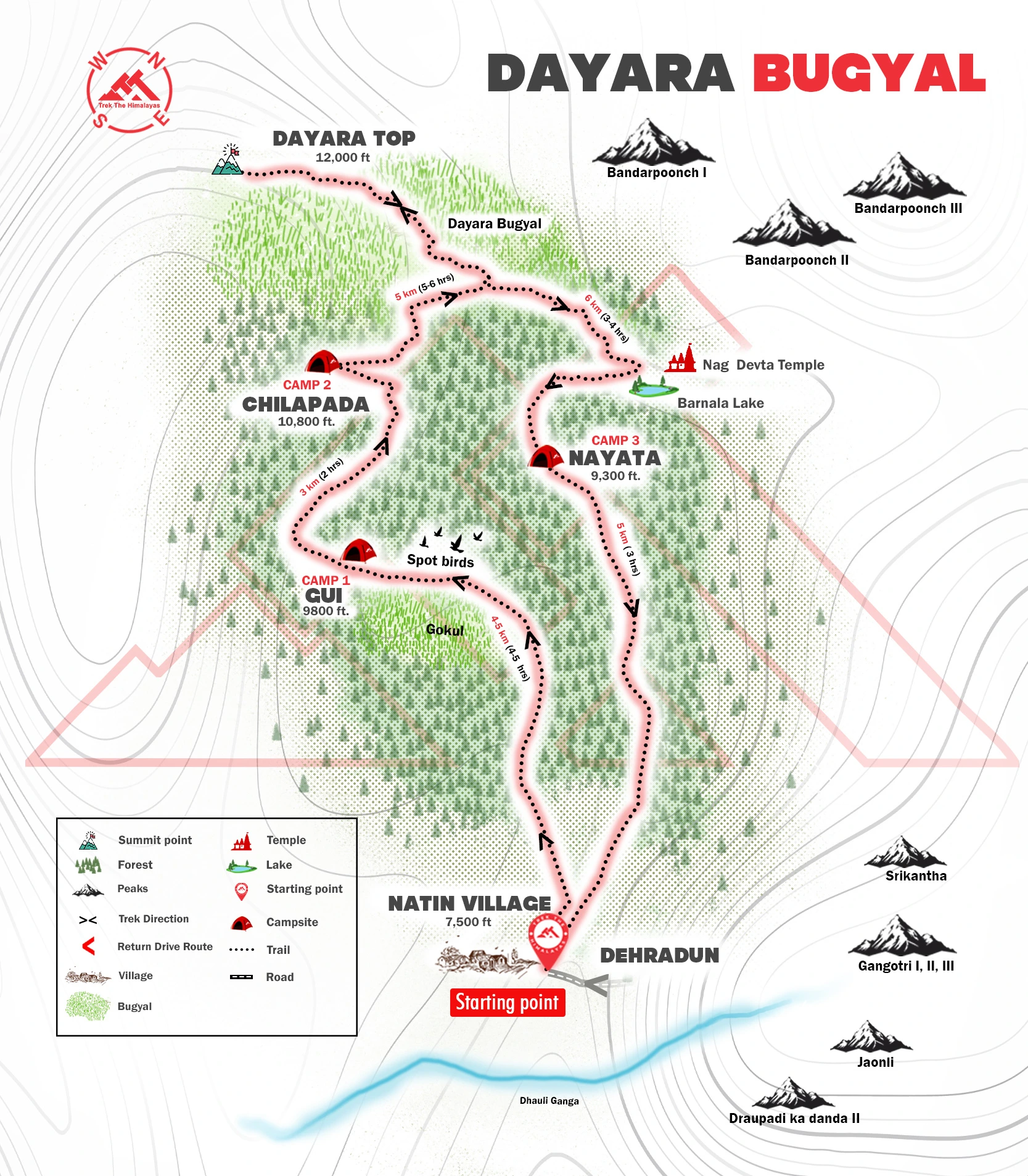 Dayara Bugyal Trek Maps