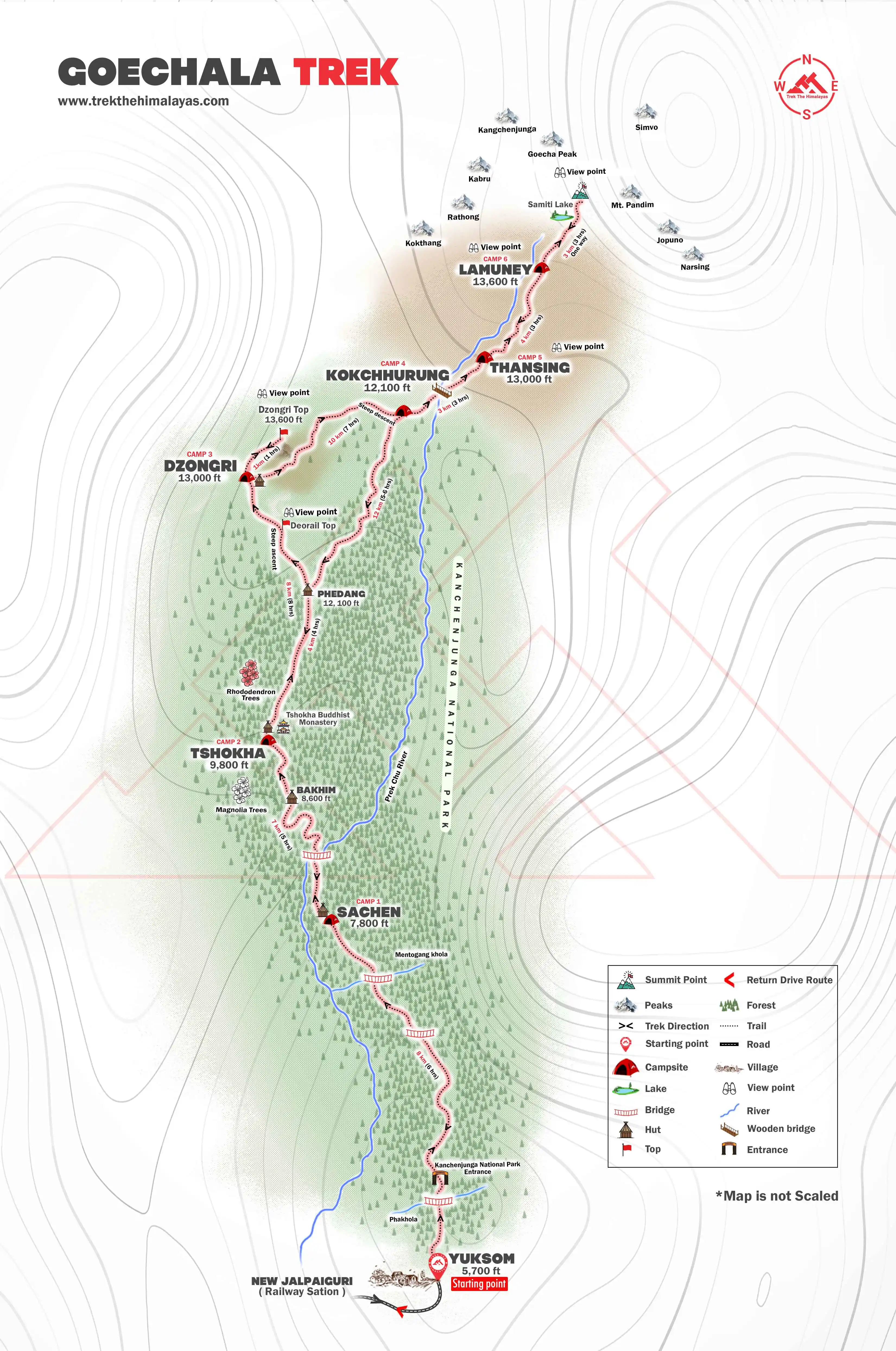 Goechala Trek Maps