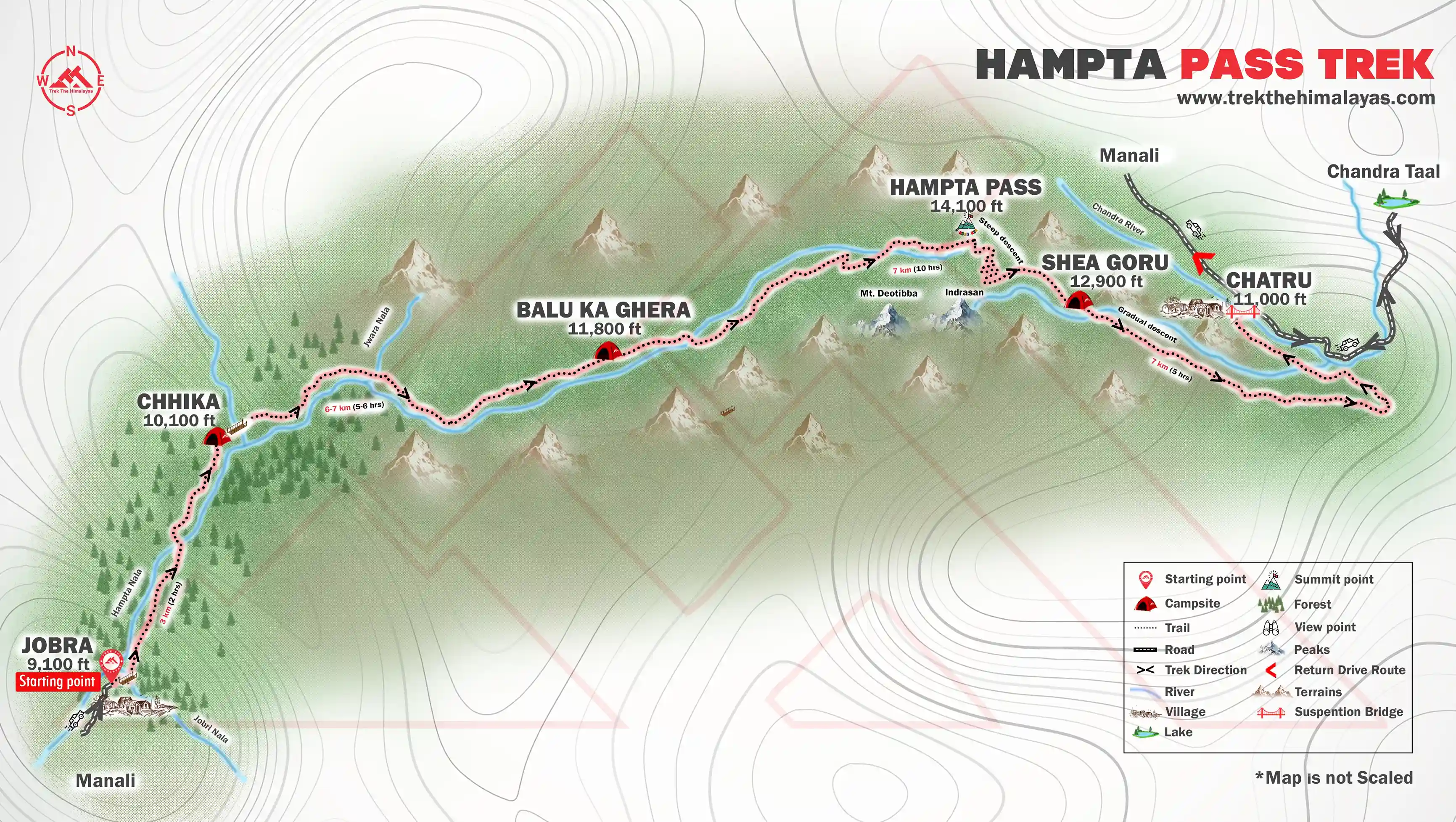 Hampta Pass Trek Maps