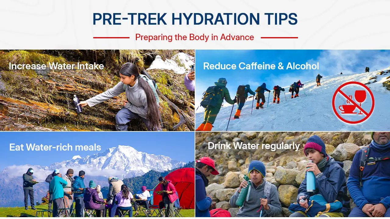 Pre hydartion tips to prepare your body for a trek in advance