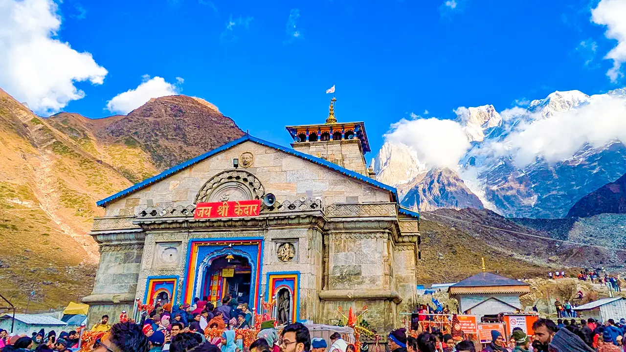 Photograph of Kedarnath Temple, the first Hindu pilgrimage site from the Panch Kedar.