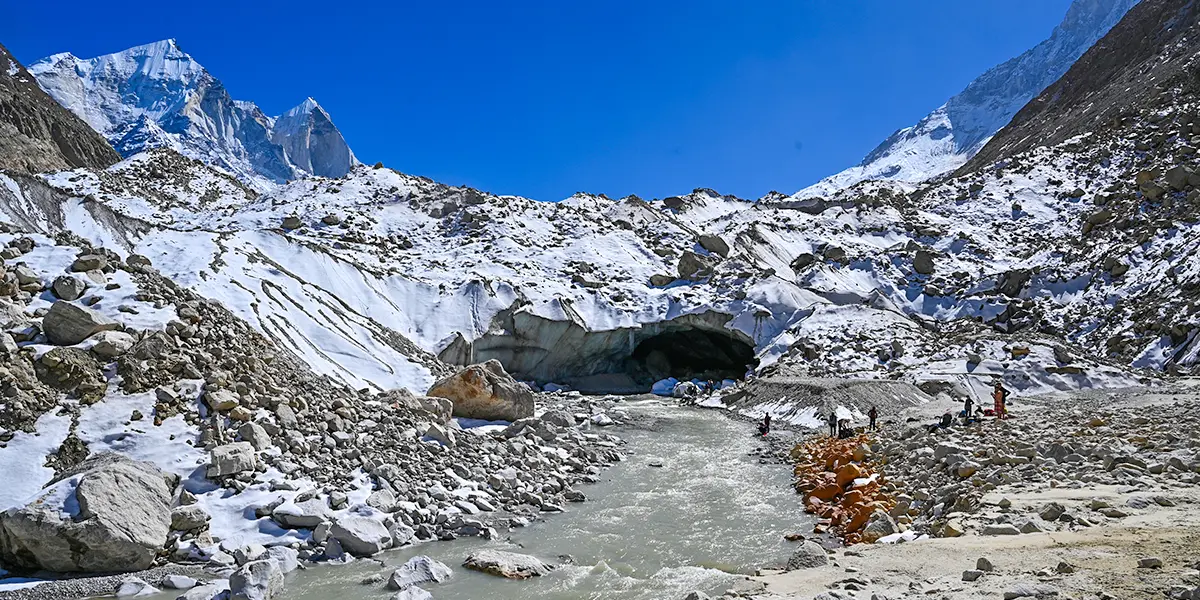 Gaumukh Glacier from where the bhagirathi river started and later called as Maa Ganga