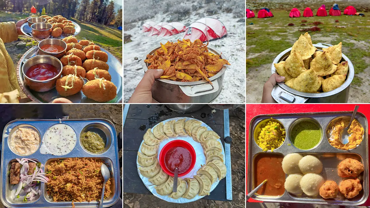 Image shows the menu items of food given by Team TTH during the trek