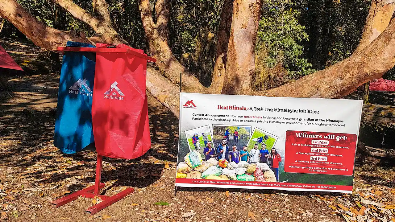 Heal Himala program by Trek The Himalayas, encouraging participation in clean-up drives to preserve the Himalayan environment