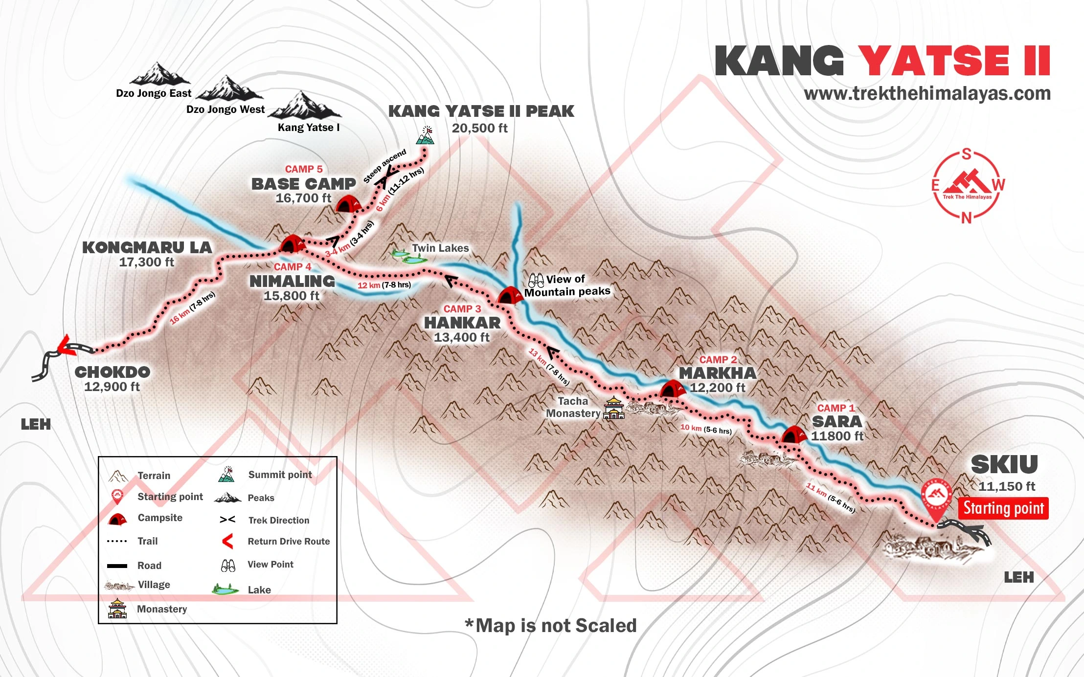 Kang Yatse 2 Peak Expedition Maps