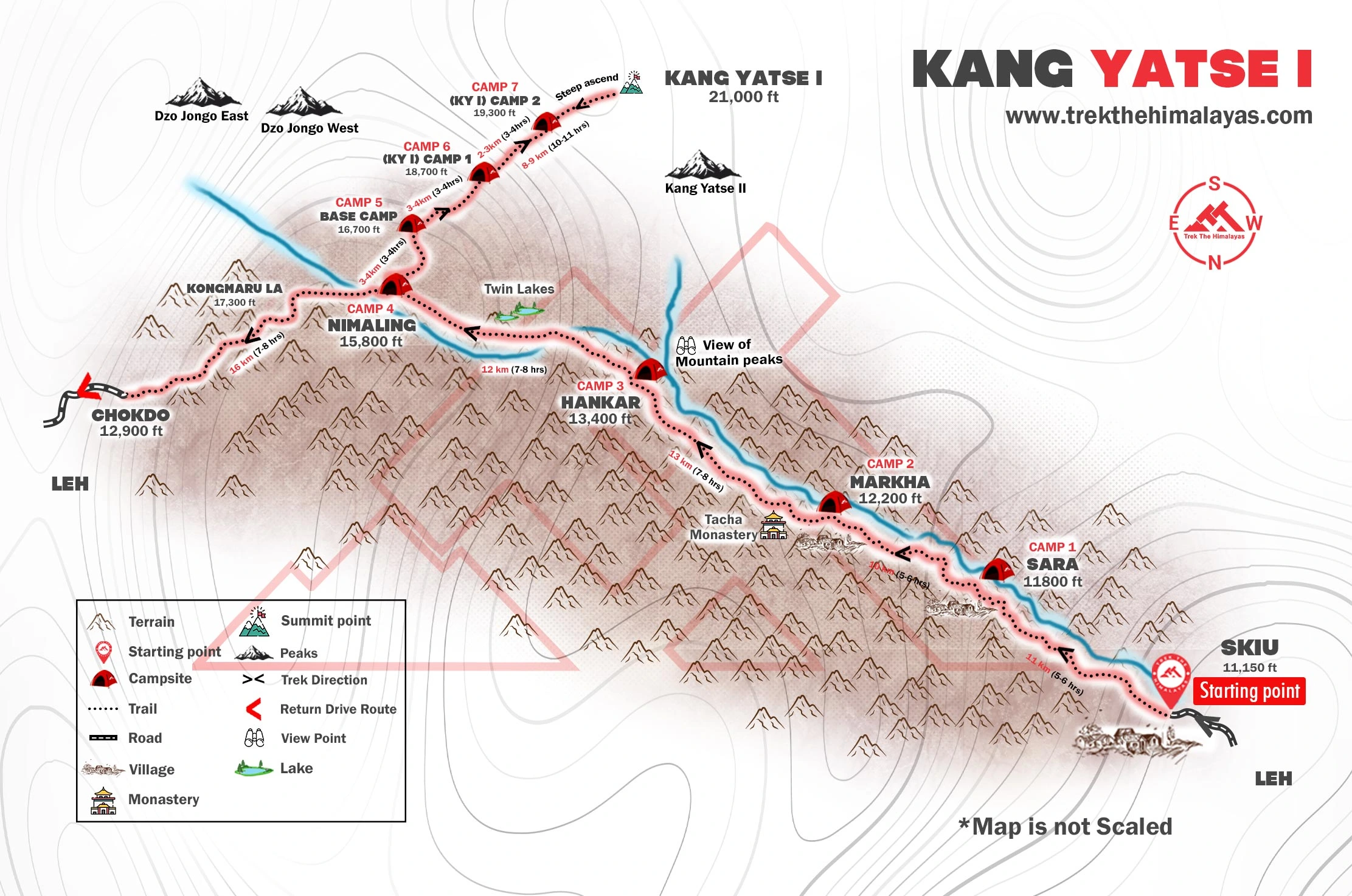 Kang yatse 1 Peak Expedition Maps