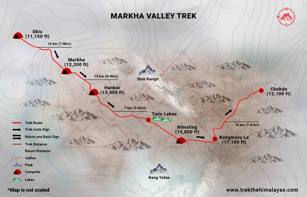 Markha Valley Trek Maps