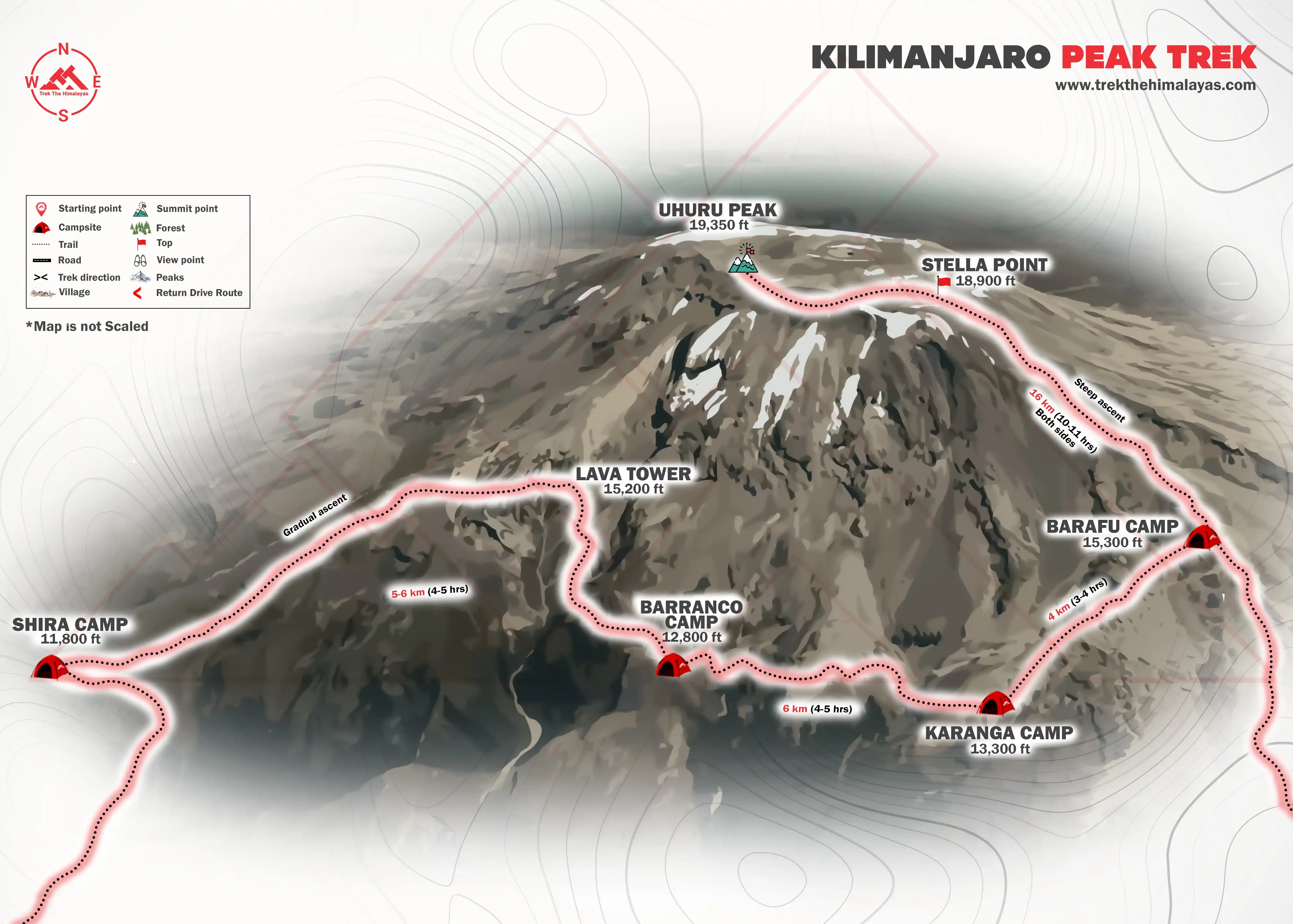 Mount Kilimanjaro Trek Maps