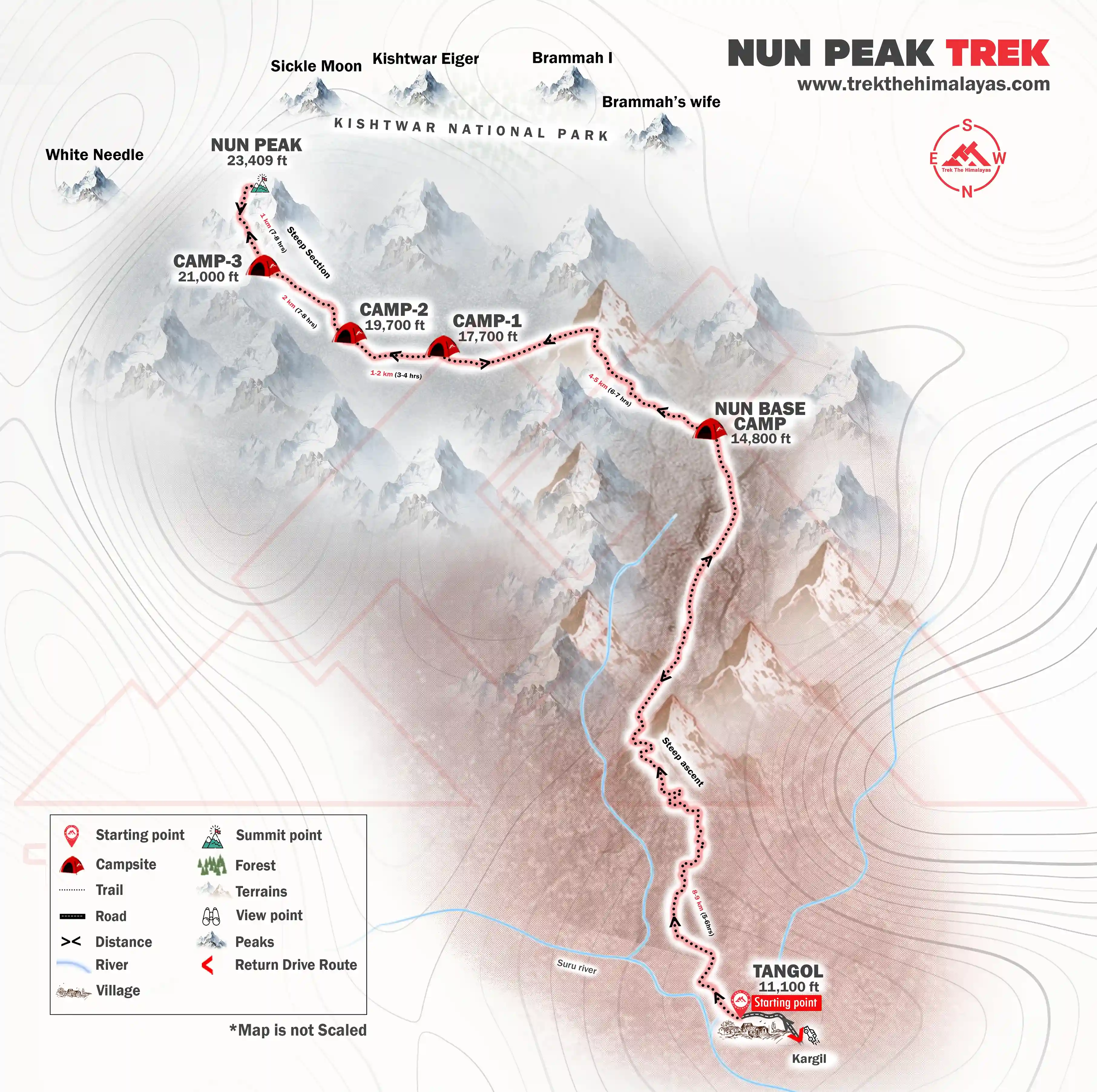 Nun Peak Expedition Maps
