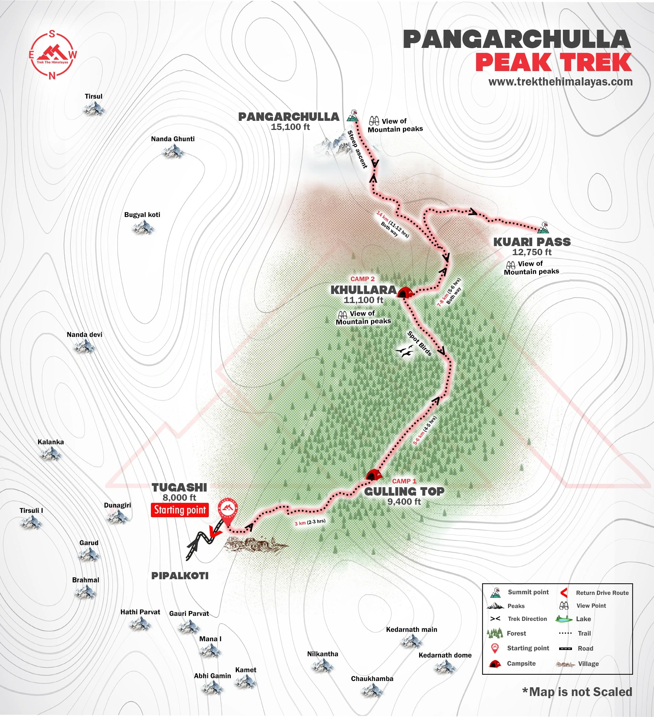 Pangarchulla Peak Trek Maps