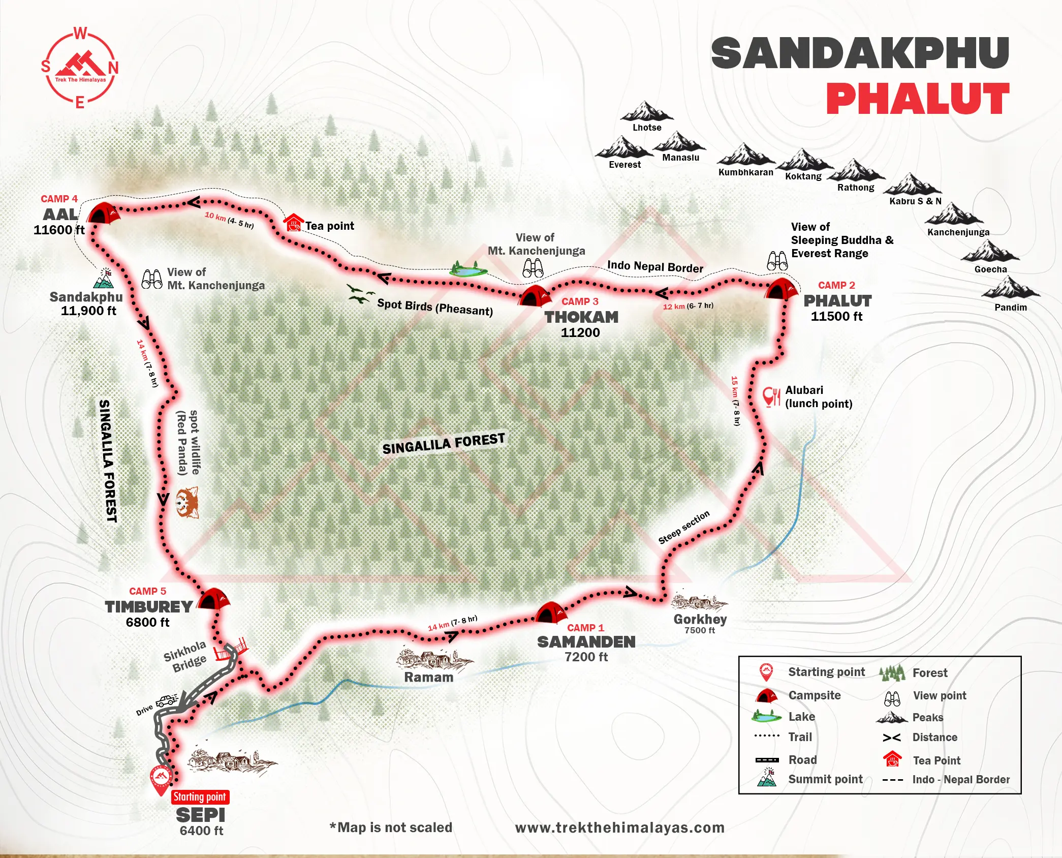 Sandakphu Trek Maps