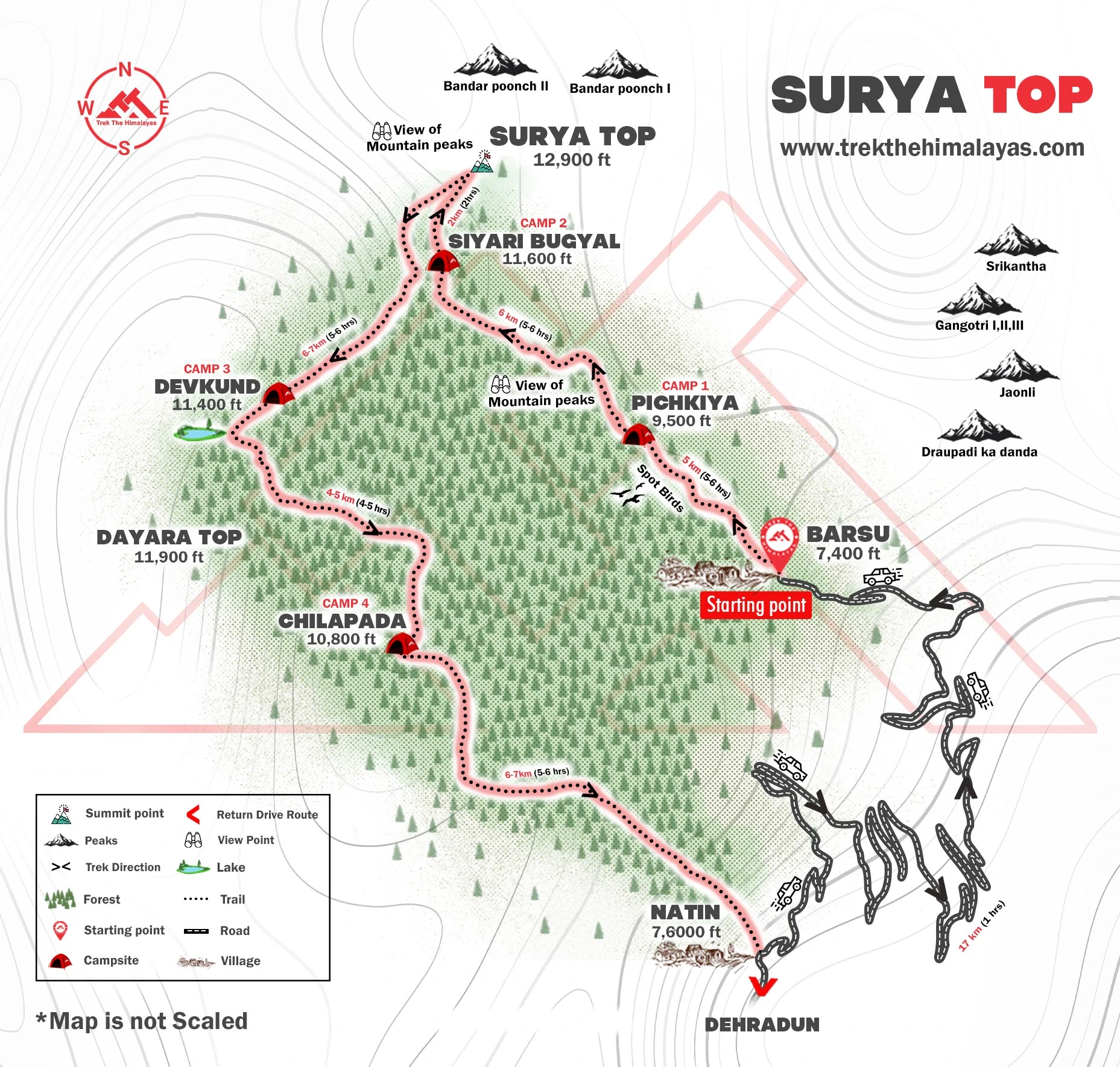 Surya Top Trek Maps